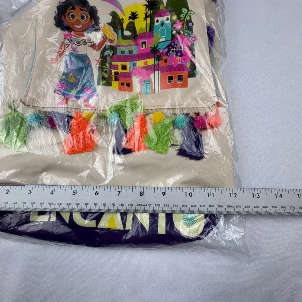 Disney Encanto Mirabel Madrigal‎ Kids 14 in. Drawstring Backpack Tassels NWT